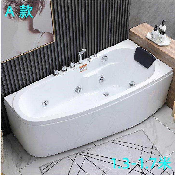 小户型浴缸家用压克力日式冲浪按摩大瀑布恒温成人浴盆1.3-1.8米
