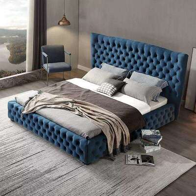 意式床奢布艺床1.8米双人床现代约婚床简高轻端WJY0174软布床设计