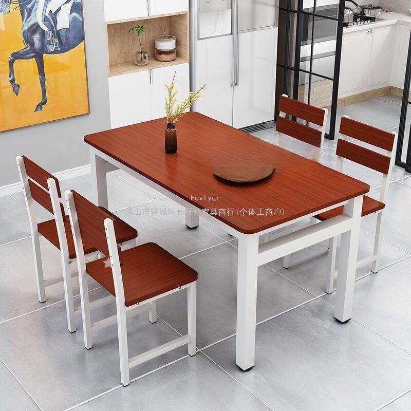长跃邦椅家用快餐店长方形餐桌靠背带现代简易桌椅商用小户型吃饭