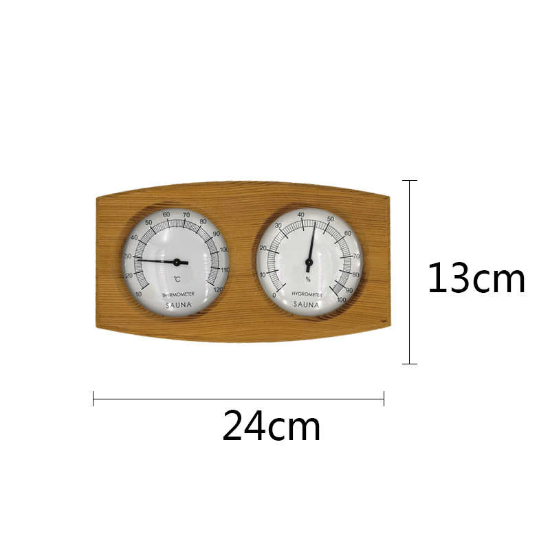 厂家直供汗蒸房桑拿箱配件双表湿温度计桑拿房配件木质湿温度仪表