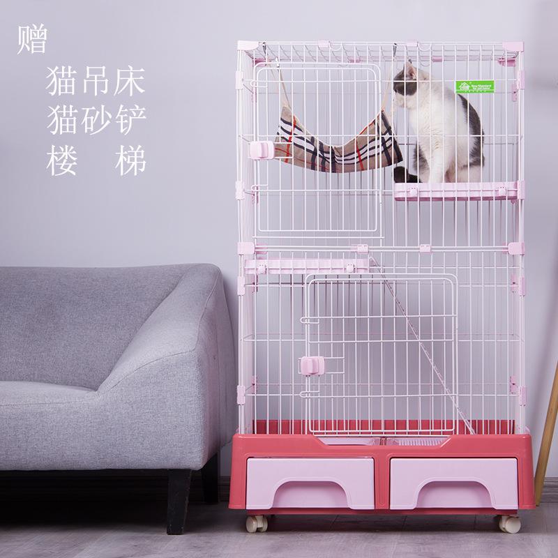 创逸猫笼猫砂盆一体带厕所家用室内猫别墅猫舍大型猫笼子自由空间