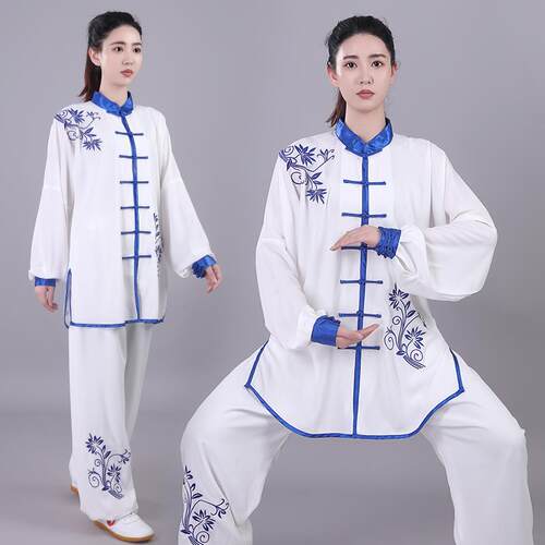 正品太极服女装款新刺绣青花瓷武术表拳演服比赛练功装男春秋团体