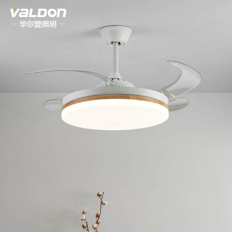 隐形风扇吊灯led现代简约客厅餐厅卧室灯2023新款北欧实木风扇灯
