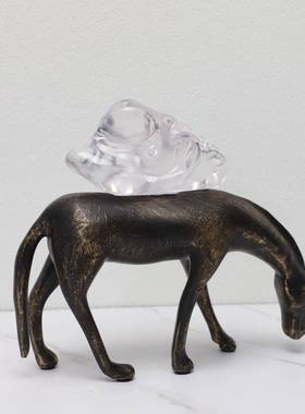 现代简约扫铜马驼货摆件样板房酒店玄关客厅茶几酒柜家居创意装饰