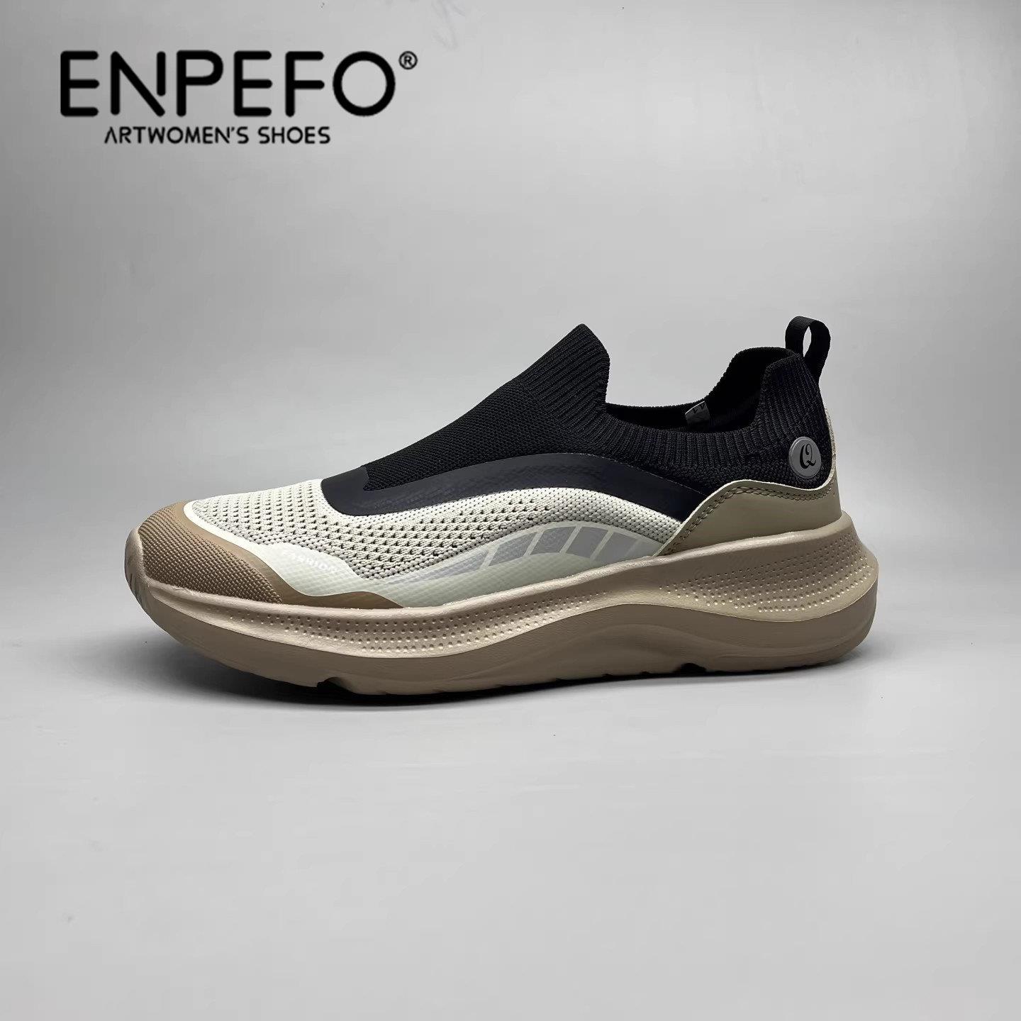 ENPEFO男士网面鞋休闲运动透气织物软底一脚蹬轻便男鞋潮