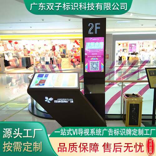 商场大堂楼层区域索引指示标识牌厂家落地LED发光平面索引导视牌