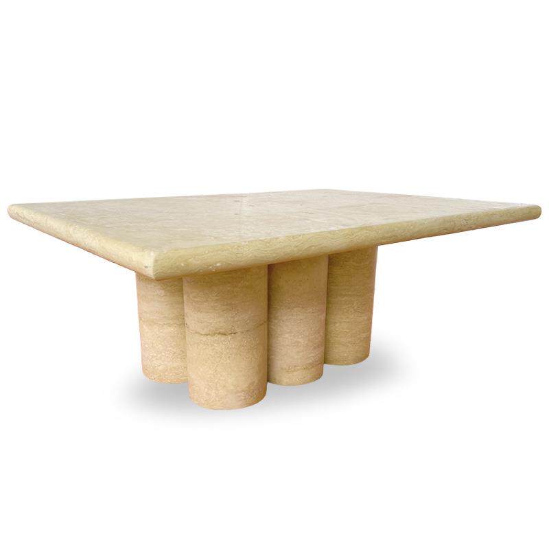 天然大理石米洞石新潮长方形6脚餐桌餐桌家具定制茶边几特色饭桌
