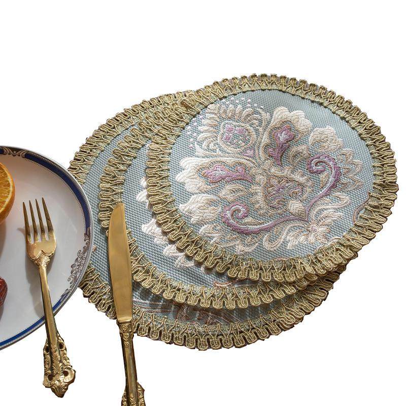 Z655欧式餐垫圆形布艺杯垫隔热垫防烫餐具垫茶具垫子西餐桌小垫布,餐饮具,杯垫,淘宝优惠券,粉丝福利购,淘宝优惠卷