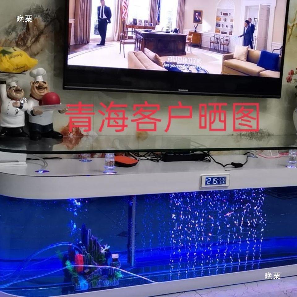 电视鱼柜鱼缸一体现代柜缸欧式水族生P%h$*&lo箱古承重客复厅家用