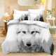 狼头 三件套数码 纺卡通家印花床上用品面板被枕套外贸