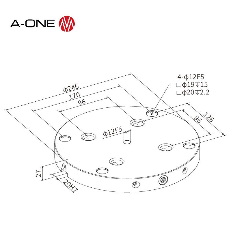 A-ONE快速更换机床虎钳夹具零点定位单工位板 自定心虎钳快换装置