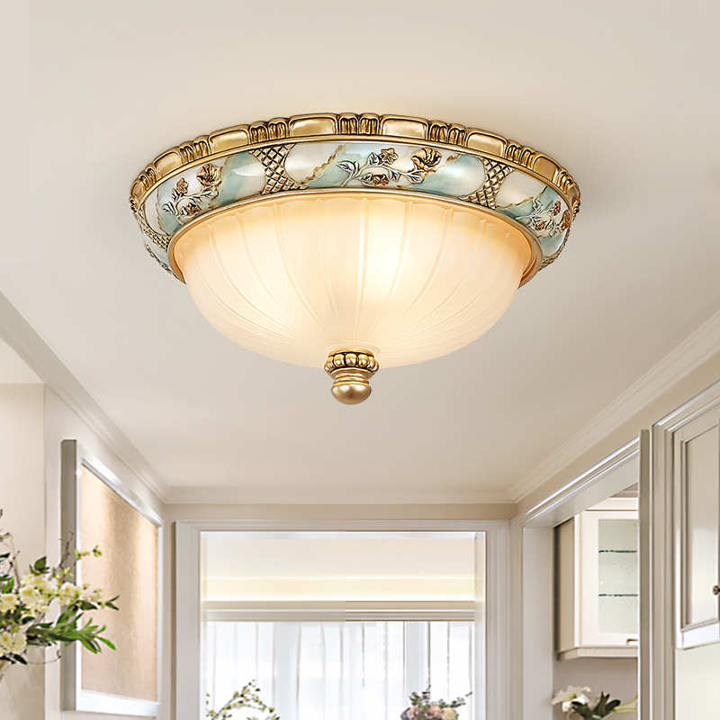 树脂装饰阳台欧卧室圆形欧式奢华简客厅吸顶灯家用房间灯具灯灯具