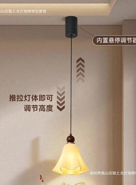 中古奶油风床头玻古璃灯小吊橙色复南95洋卧室风吊线灯吧台玄关灯