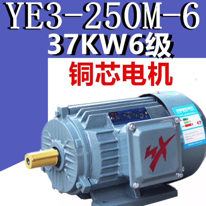 37KW6级电机YE3-250M-6极三相异步电动机千瓦国标铜380V二级YX3E2