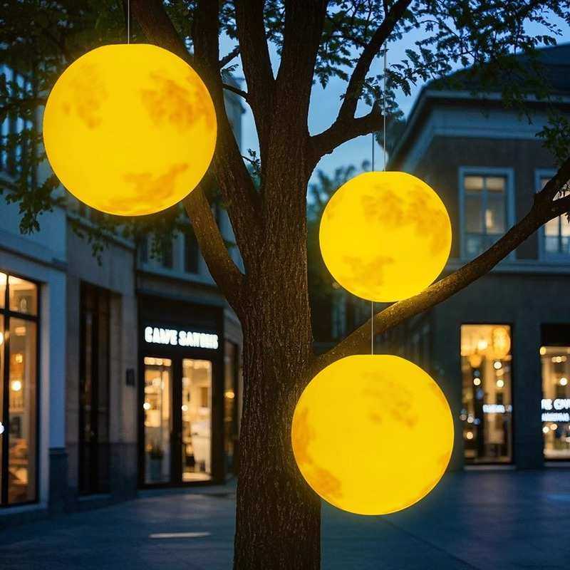 月球吊灯月球灯户外民宿景观露营防水花园布置氛围灯庭院挂树灯,家装灯饰光源,客厅吊灯,淘宝优惠券,粉丝福利购,淘宝优惠卷
