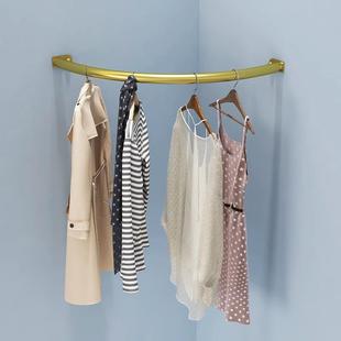 墙角挂衣架壁挂墙上挂衣架靠墙斜角晾衣杆简易墙角衣帽架