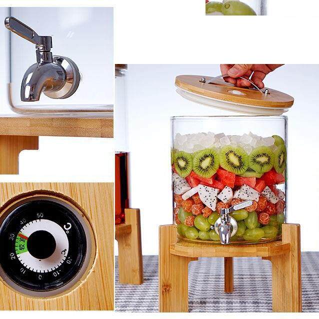 玻璃酵素桶带龙头酒桶泡酒瓶密封罐酒缸水果汁饮料冷水桶酿啤酒桶