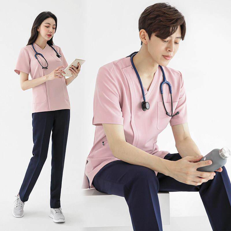 韩国整形医院护士服两件套女韩版手术服分体套装男宠物医护工作服