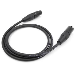 四芯卡农线耳放平衡线日升音频线XLR4脚铜针黑色延长线公母卡侬线