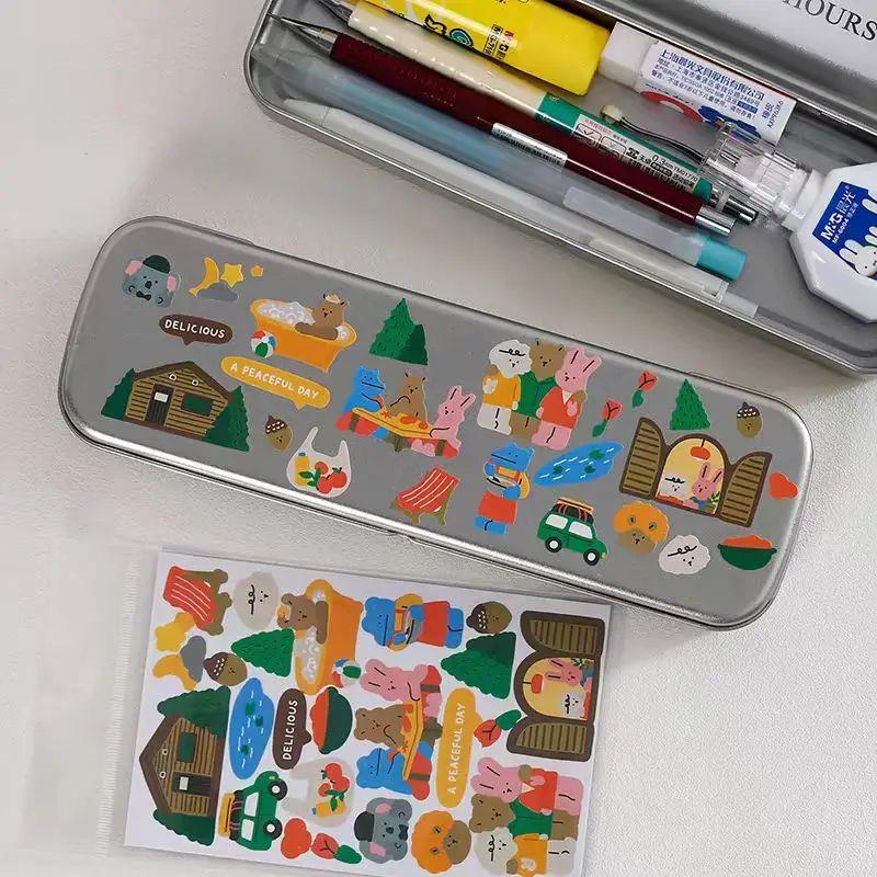 Korean Instagram Iron Stationery Box Cute Little Bear DIY H