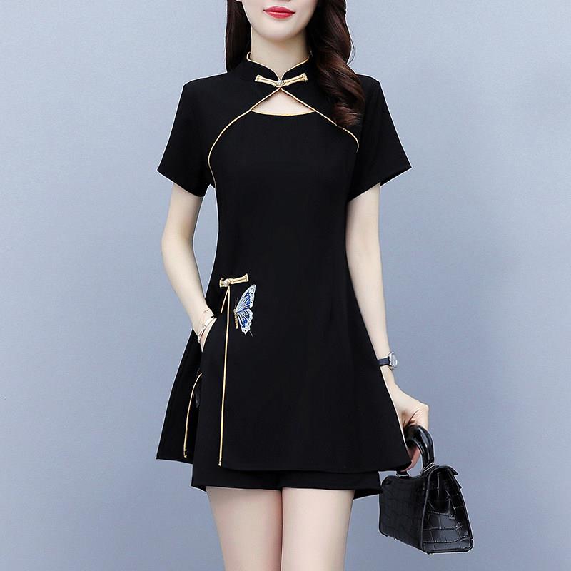足浴技师工作服女夏季新款足疗店性感按摩采耳师旗袍套装沐足工衣