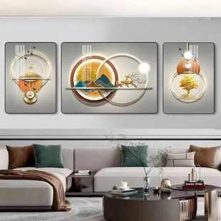 新款 饰画简约沙发背景墙挂画大气轻奢三联画墙壁画 现代客厅装