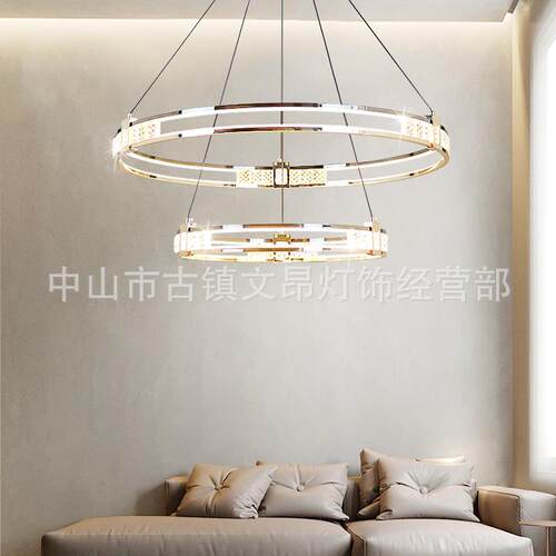 北欧客厅灯水晶轻奢吊灯餐厅灯水晶灯卧室样板房设计师灯风智能