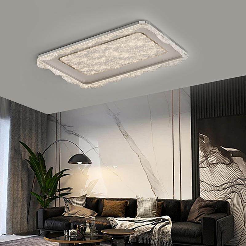 意式极简客厅LED蚕丝面板吸顶灯新款设计师简约现代房间中山灯具