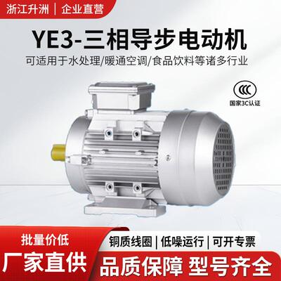 电机三相异步YE3-80M1/M2-2极马达380V0.75电动机水泵铝壳3c认证