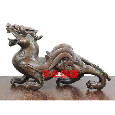 宇卓铜器 纯铜貔貅 黄梅花貔貅一对 家居装饰 工艺品 摆件