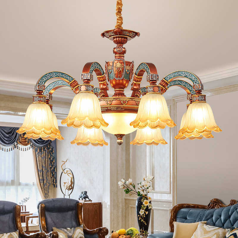 新款藏式吊灯复古客厅灯奢华书房卧室餐厅灯欧式树脂别墅美式灯具,家装灯饰光源,客厅吊灯,淘宝优惠券,粉丝福利购,淘宝优惠卷