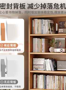 纯实木书架儿童学生用书柜落地物架靠置墙一体柜家子物储架收DLT