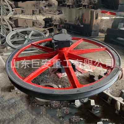 井矿用立井省时省固定天轮矿力用悬吊轮天煤矿铸钢轴式凿天轮