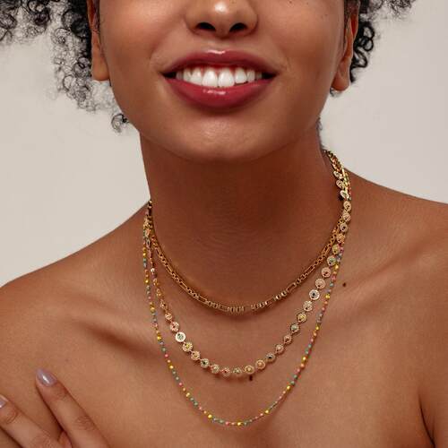 Stainless Steel Small Flower Handmade Chain Colored