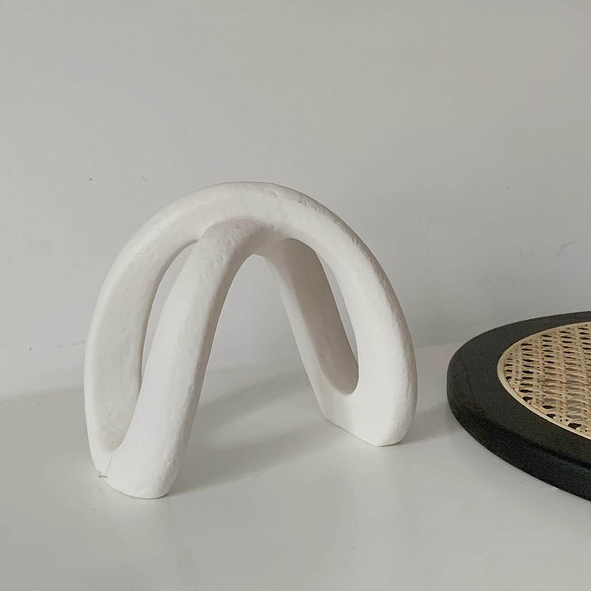 秘密卡车 ins风白色极简陶瓷抽象线条艺术摆件家居饰品民宿装饰