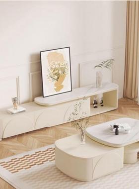 奶油厅风时GQB视尚茶几电柜现代客合家组用