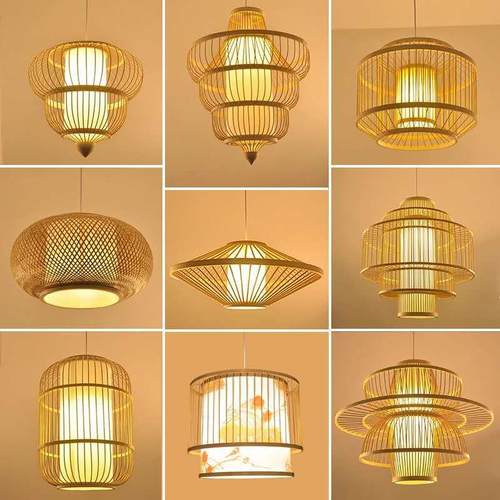个性创意中式竹编吊灯饭店茶楼民宿餐厅火锅店日式竹艺灯笼吊灯