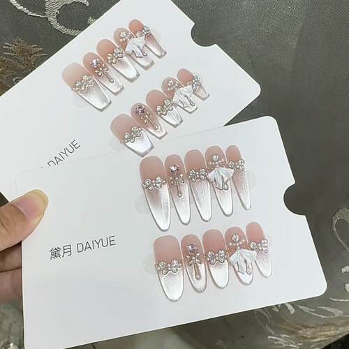 纯手工穿戴甲春夏高级显白月光碎蝶ins风纯欲可拆卸穿戴