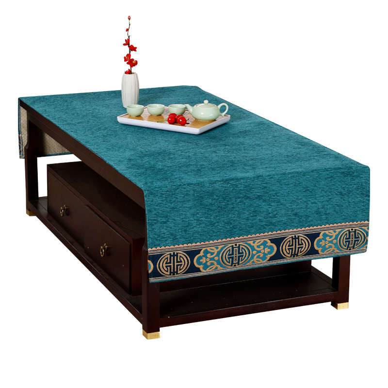 2024年新款新中式茶几桌布客厅家用餐桌台布高档防滑长方形餐桌布