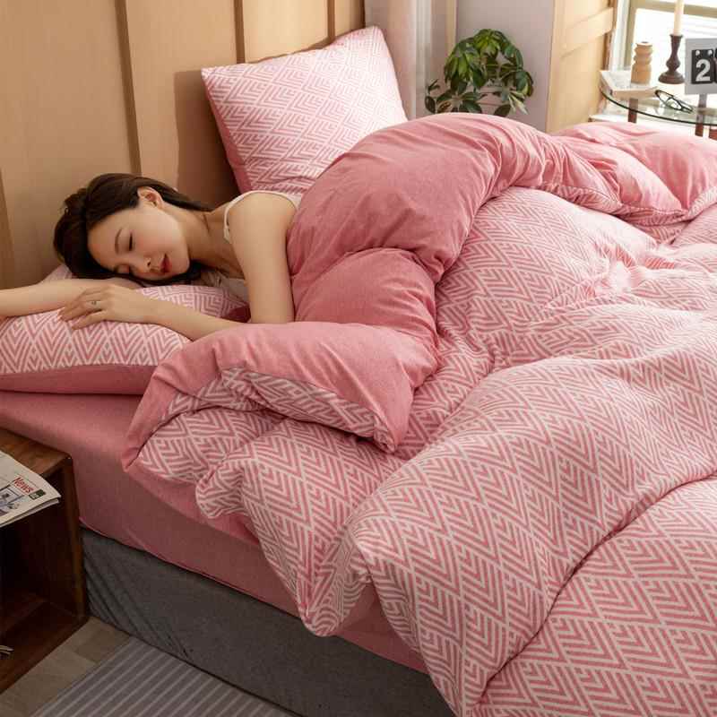 正品裸睡类纯棉天竺棉套针织棉提花四件 全棉床单上被套床A用品三