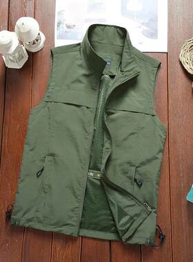 Men's vest, outdoor camisole, fishing photography, plus