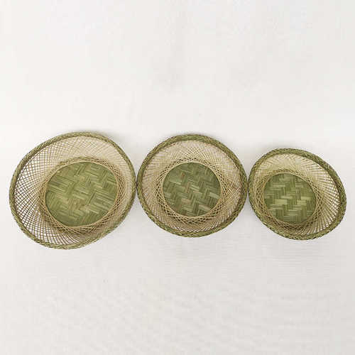 现货供应镂空手工竹编收纳筐 多规格无盖置物筐 农家置物筐批发