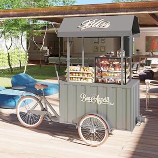 户外网红摆摊小推车夜市倒骑驴三轮车集市冰粉柠檬茶小吃出摊车