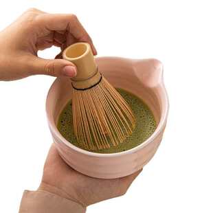 日式 点茶工具陶瓷抹茶碗茶筅打茶盏抹茶粉百本立茶具配件 抹茶套装