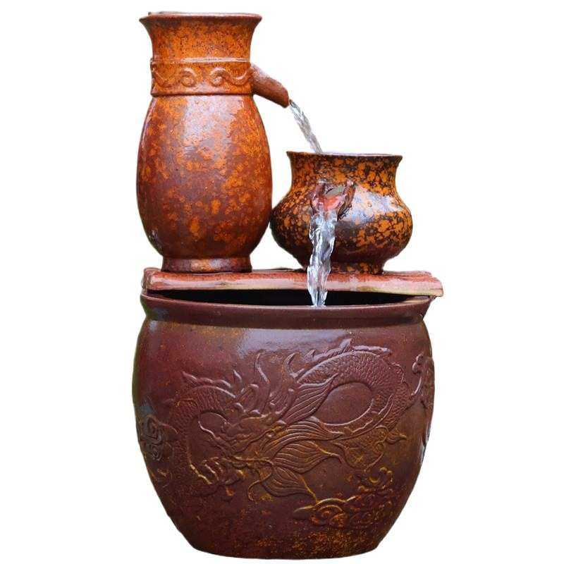 复古手工陶盆流水摆件古法养鱼庭院造景陶瓷水缸瀑布水培无孔花盆,鲜花速递/花卉仿真/绿植园艺,花盆,淘宝优惠券,粉丝福利购,淘宝优惠卷