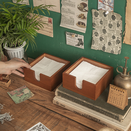 复古纸巾盒zakka桌面，创意厨房客厅茶几家用餐巾纸，收纳盒抽纸盒