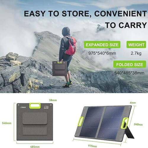 外太阳能板100W200W00户手W便携可折叠光伏板太阳能露营机充电包