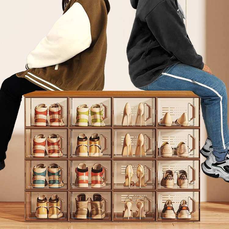 折叠鞋收纳存放盒折叠鞋盒收纳盒透明鞋柜鞋子省空间鞋架置物架,居家布艺,收纳盒,淘宝优惠券,粉丝福利购,淘宝优惠卷