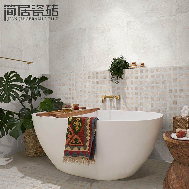 网红款木纹水泥瓷砖 客厅卫生间阳台连锁店灰色仿古厕所地砖墙砖