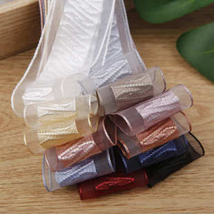 印花花束包装 礼帽鞋 涤纶织带 手工diy发饰材料服装 条纹雪纱带